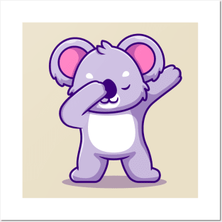 Cute Koala Dabbing Posters and Art